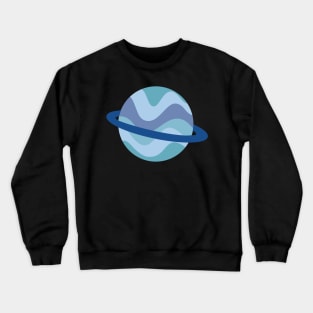 blue wavy planet sticker Crewneck Sweatshirt